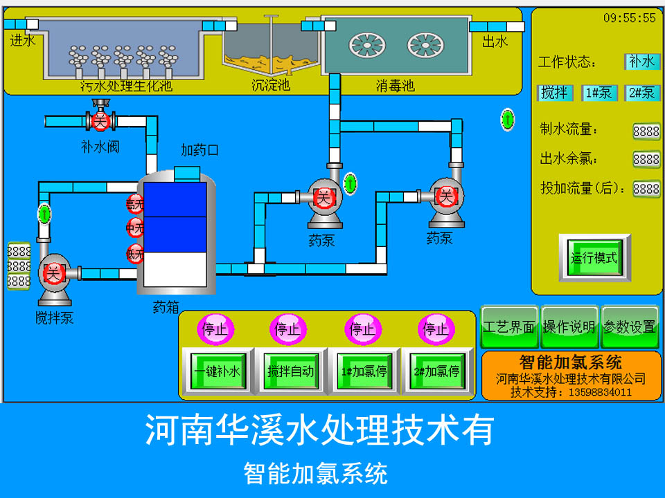 粉剂投加设备触摸屏工艺图，投加器生产厂家